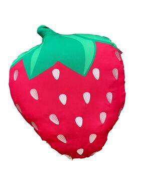 Novogratz Strawberry Shaped Pillow 17x20 Indoor Outdoor Pop of Color NEW